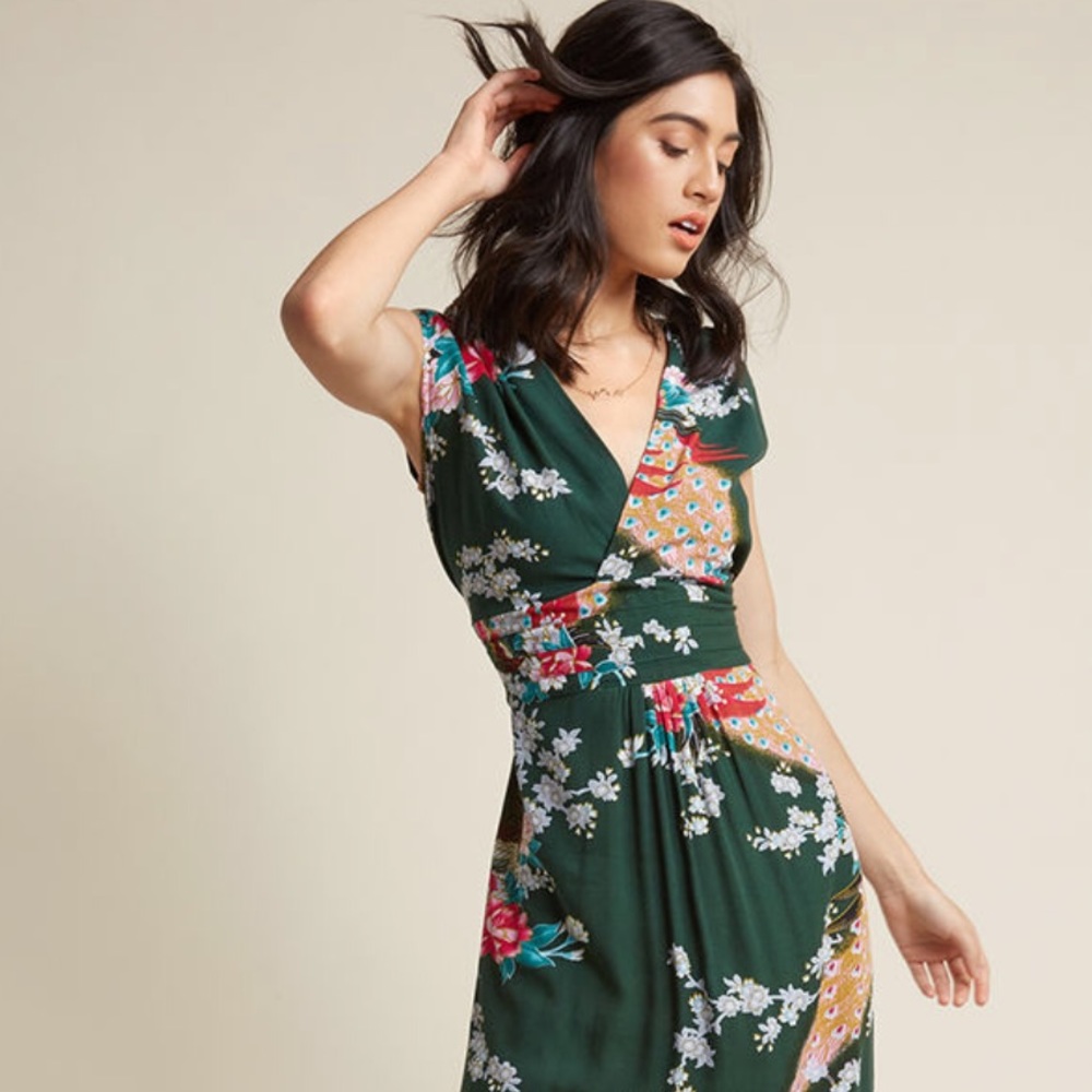 EUC Feeling Serene Maxi ModCloth in forest sz S